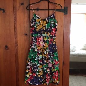 J. Crew floral print silk a-line dress NWOT